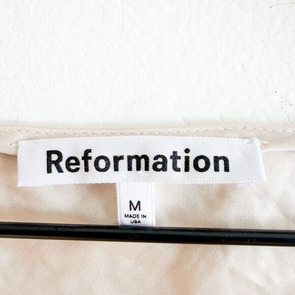 Reformation Pike Satin Long Sleeve Dress Size M - Picture 6 of 8